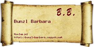 Bunzl Barbara névjegykártya
